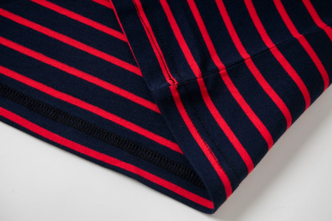 PRADA PRD 23SS Black & Red Striped Knit Cotton-Silk T-Shirt | XS–L