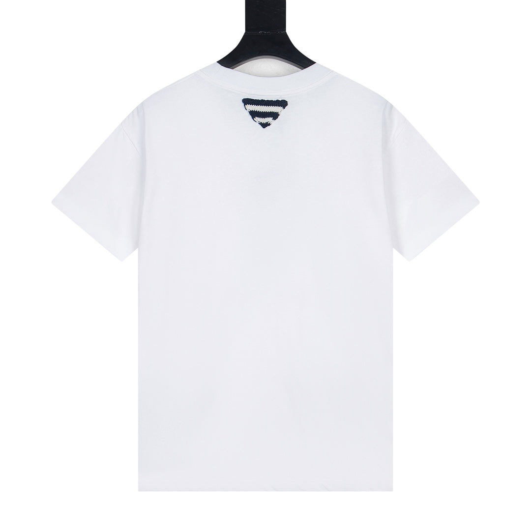 PRADA Distressed Anchor Logo Print Cotton T-Shirt | XS–L