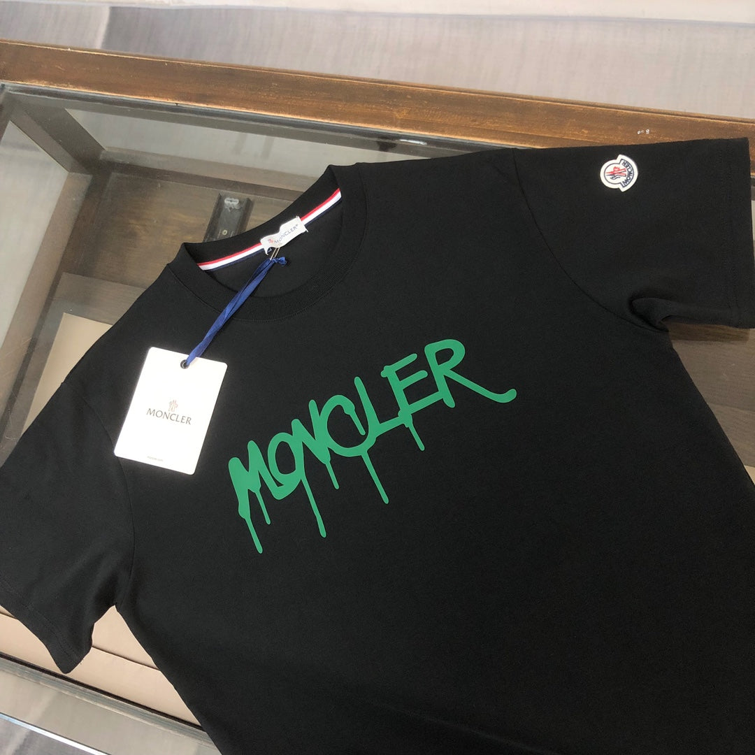 MONCLER Couple’s Cotton T-Shirt – 3D Logo Silicone Print – Sizes M–3XL