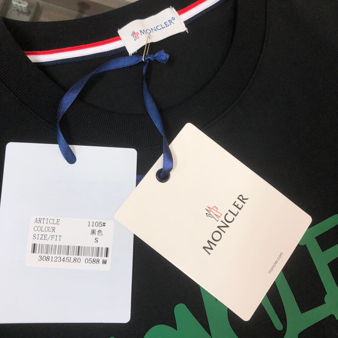 MONCLER Couple’s Cotton T-Shirt – 3D Logo Silicone Print – Sizes M–3XL