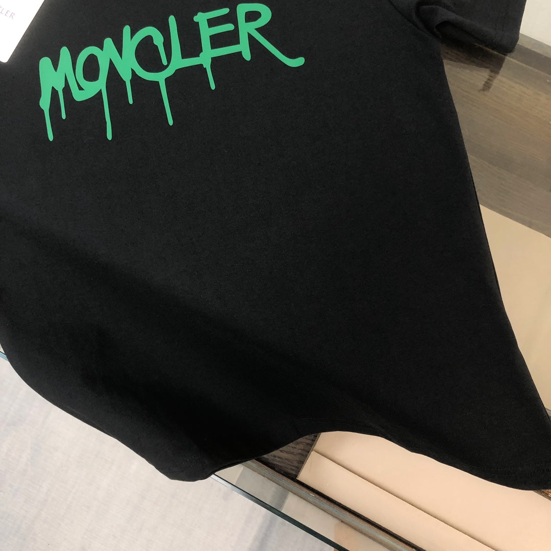 MONCLER Couple’s Cotton T-Shirt – 3D Logo Silicone Print – Sizes M–3XL