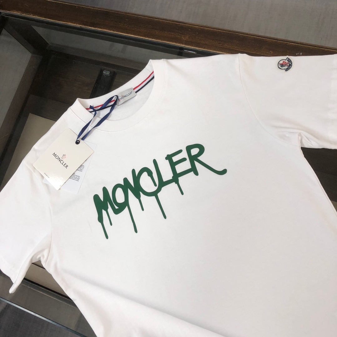 MONCLER Couple’s Cotton T-Shirt – 3D Logo Silicone Print – Sizes M–3XL