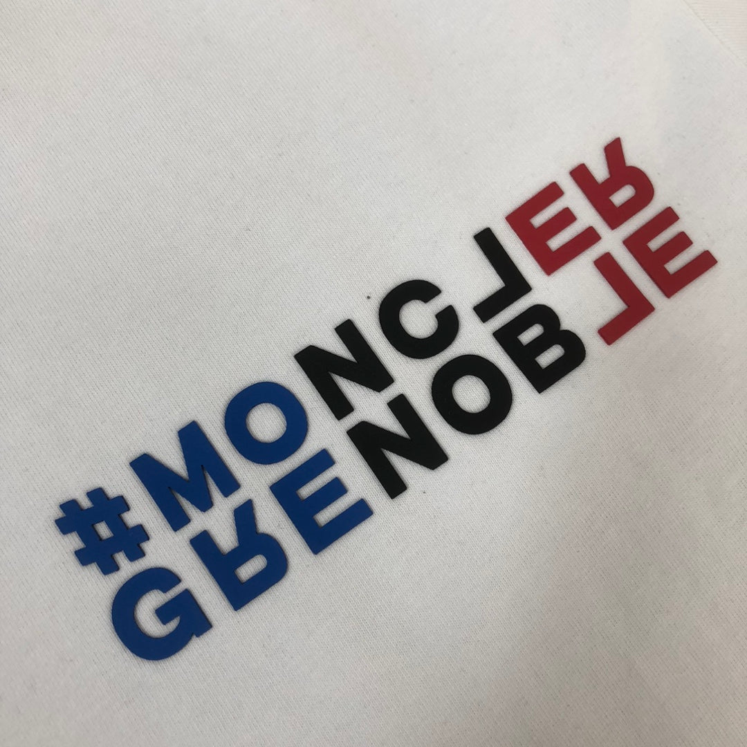 MONCLER Couple’s Cotton T-Shirt – Contrast Silicone Logo Print – Sizes S–XL (Oversized Fit)