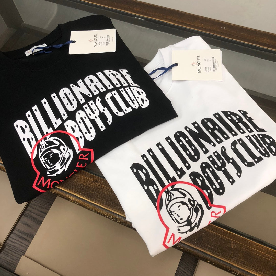 MONCLER Couple’s Cotton T-Shirt – Contrast Silicone Logo Print – Sizes S–XL