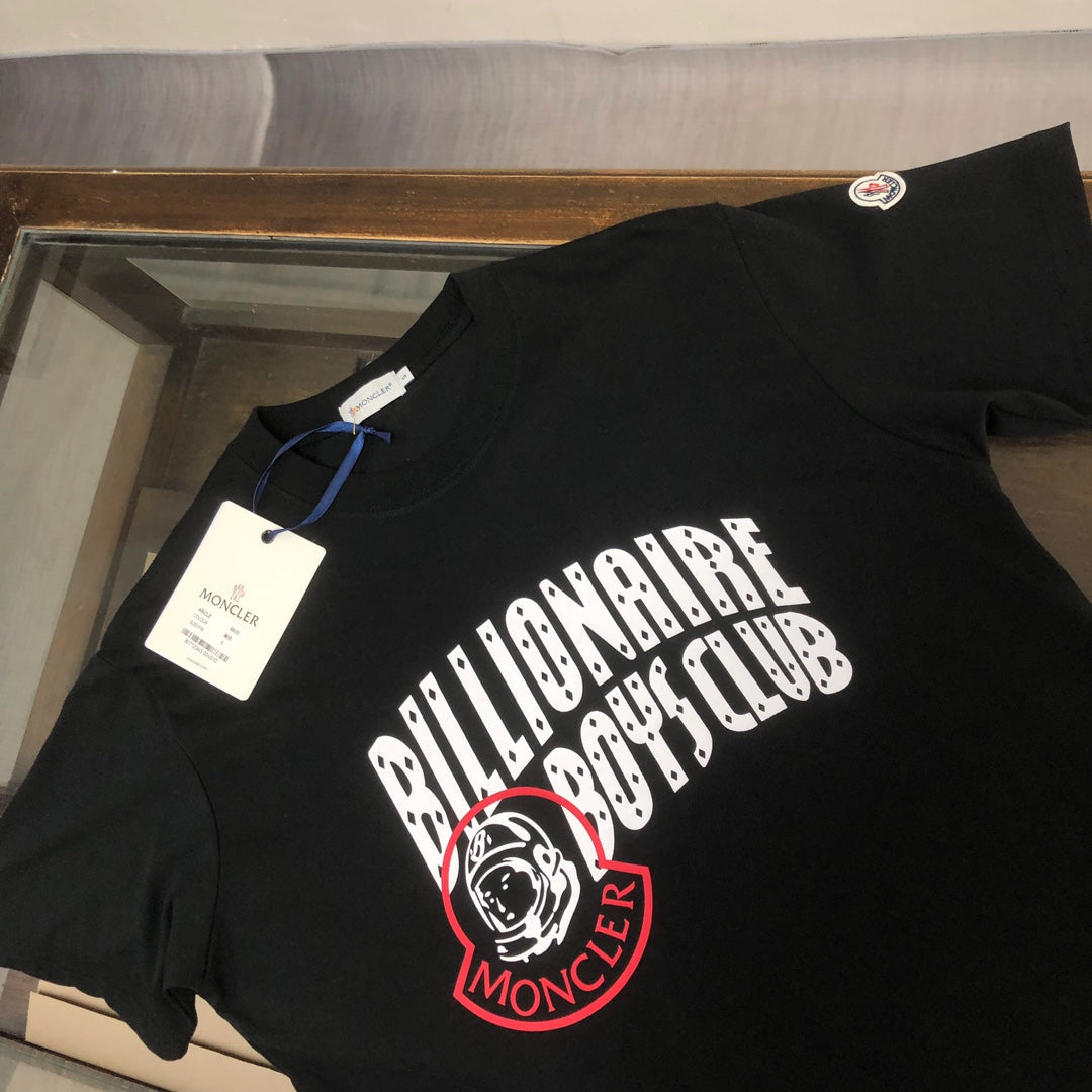 MONCLER Couple’s Cotton T-Shirt – Contrast Silicone Logo Print – Sizes S–XL