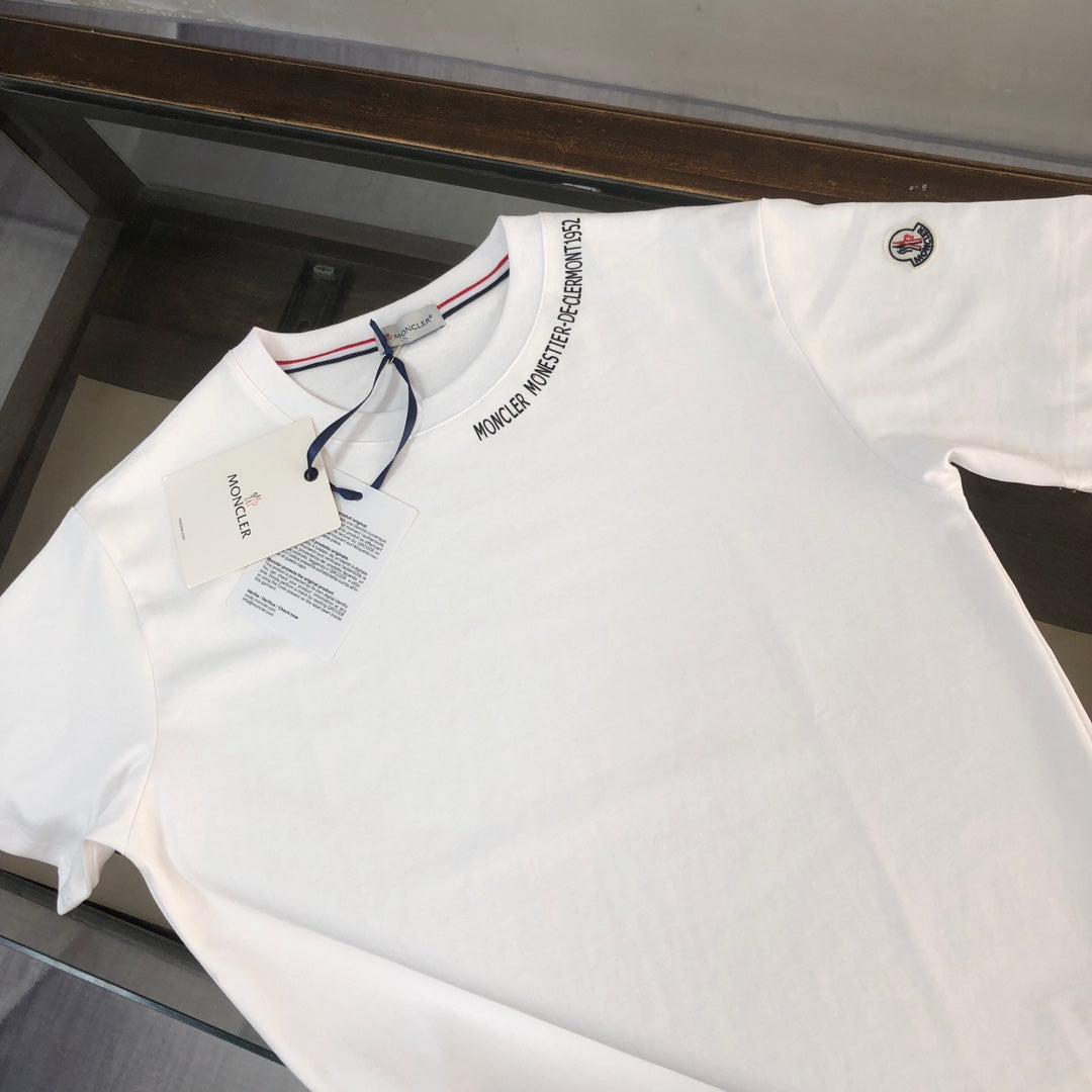 MONCLER Couple’s Cotton T-Shirt – Contrast Silicone Logo Print – Sizes S–XL