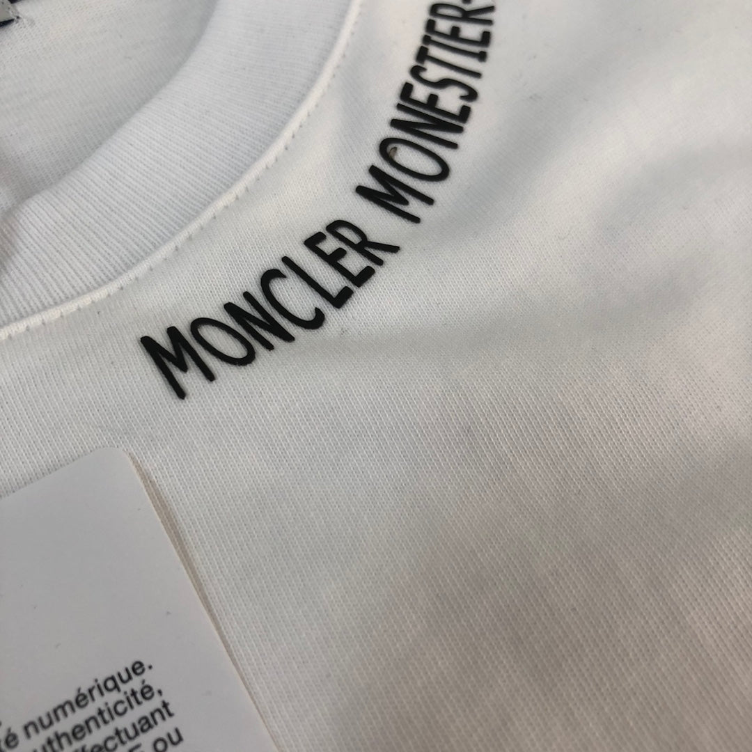 MONCLER Couple’s Cotton T-Shirt – Contrast Silicone Logo Print – Sizes S–XL