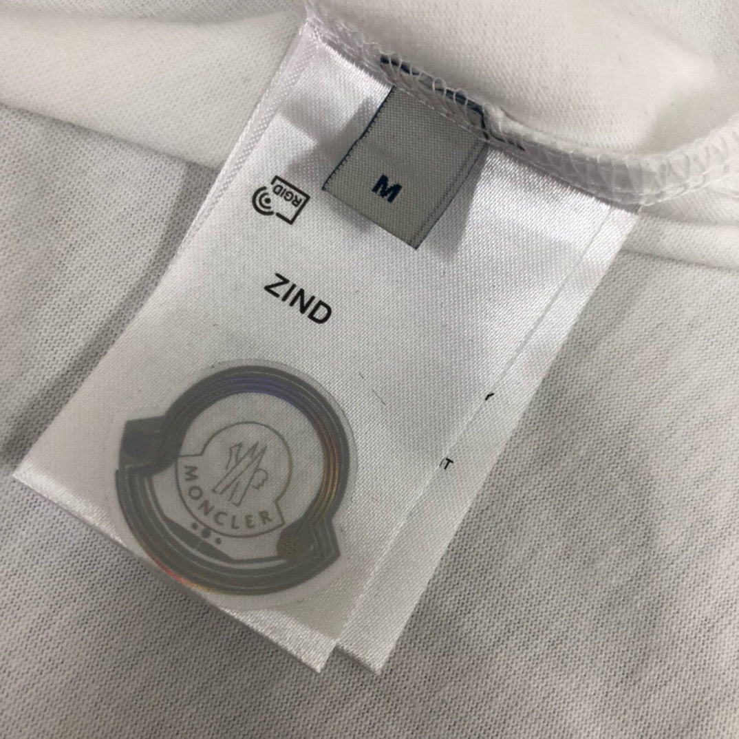 MONCLER Couple’s Cotton T-Shirt – Contrast Silicone Logo Print – Sizes S–XL