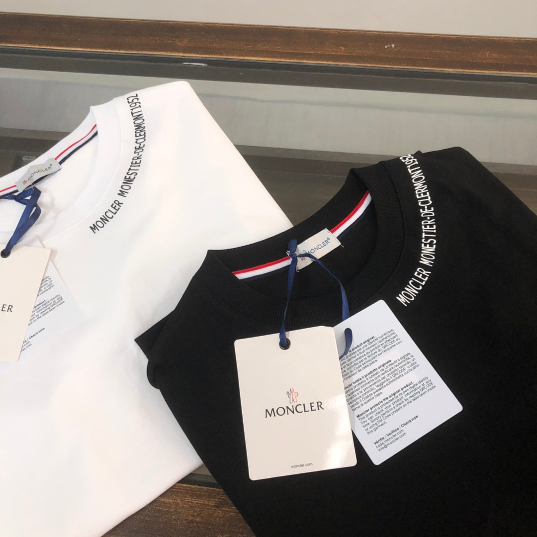 MONCLER Couple’s Cotton T-Shirt – Contrast Silicone Logo Print – Sizes S–XL