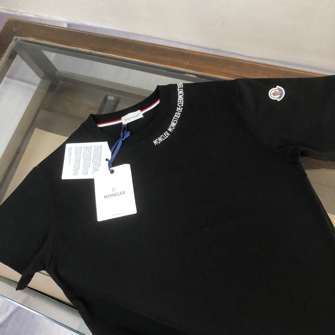 MONCLER Couple’s Cotton T-Shirt – Contrast Silicone Logo Print – Sizes S–XL