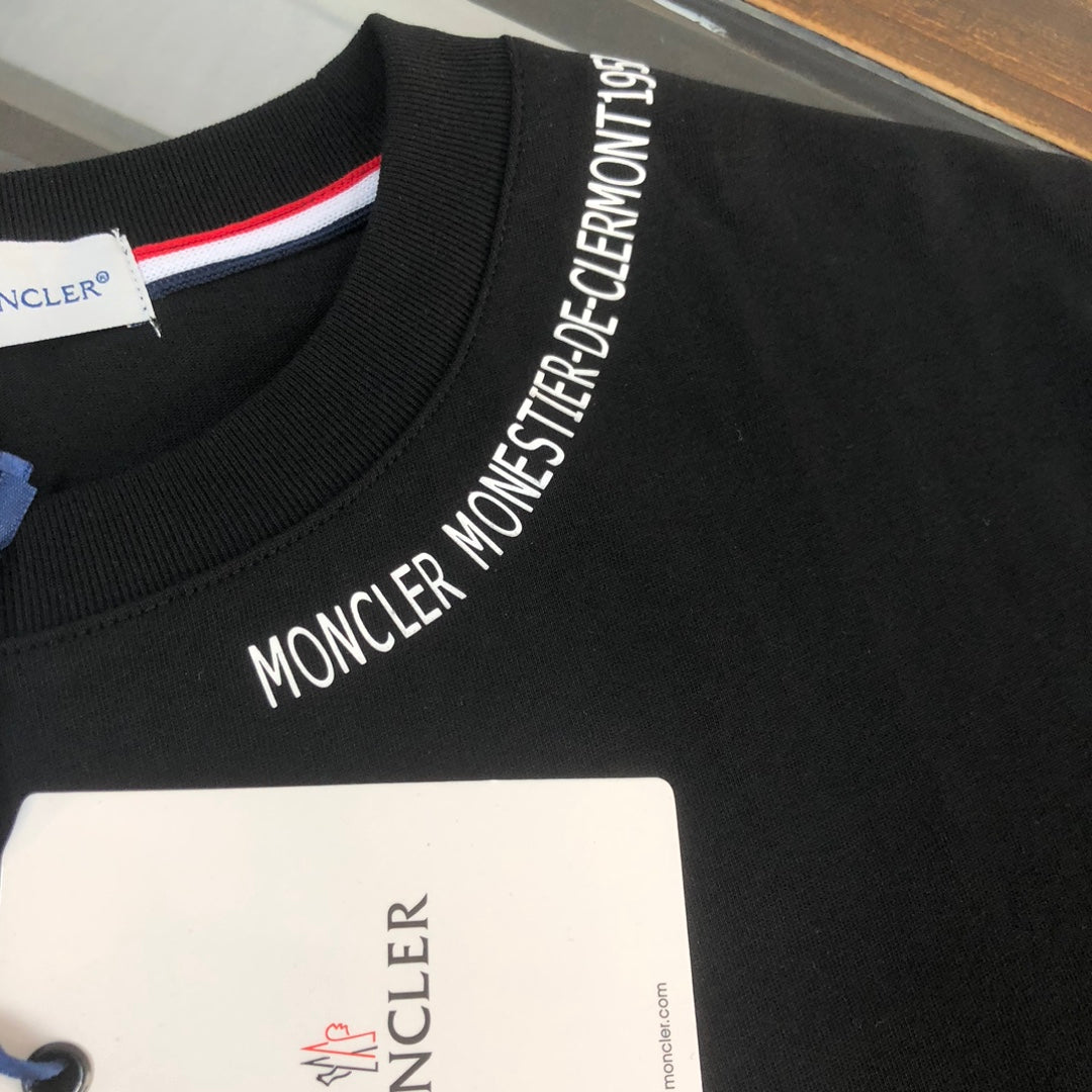 MONCLER Couple’s Cotton T-Shirt – Contrast Silicone Logo Print – Sizes S–XL