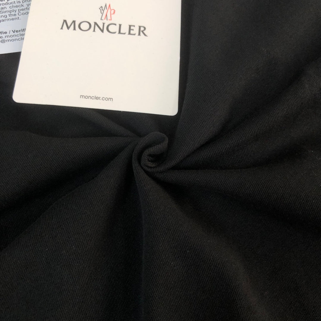 MONCLER Couple’s Cotton T-Shirt – Contrast Silicone Logo Print – Sizes S–XL