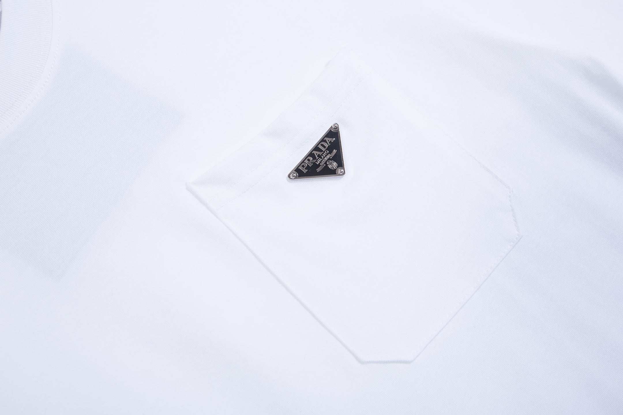 PRADA Triangle Logo Pocket Cotton T-Shirt | S–XXL