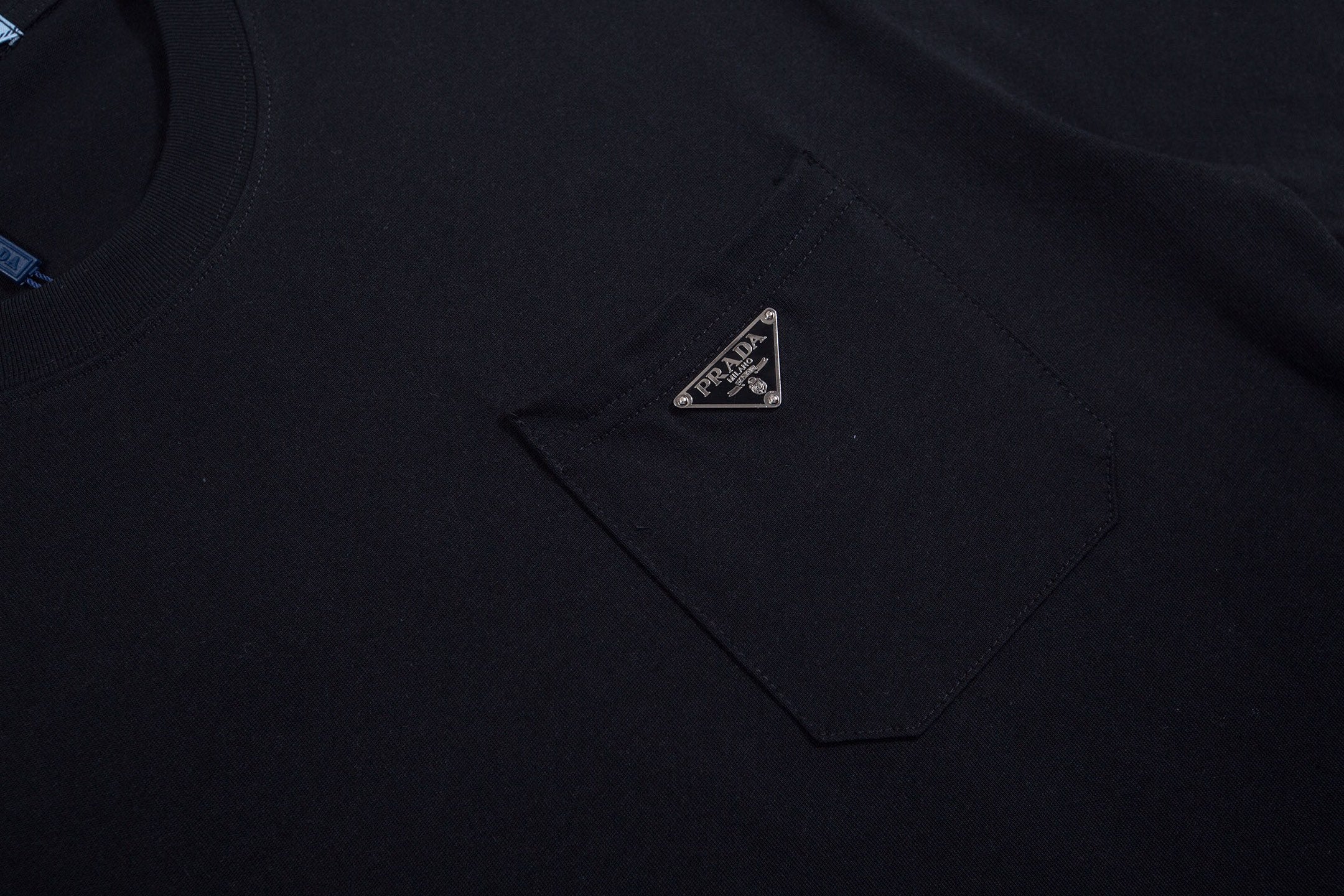 PRADA Triangle Logo Pocket Cotton T-Shirt | S–XXL