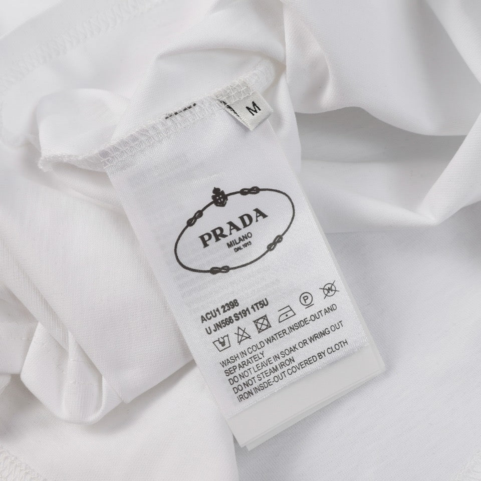 PRADA 24SS Double Appliqué Embroidered Cotton T-Shirt | S–XL