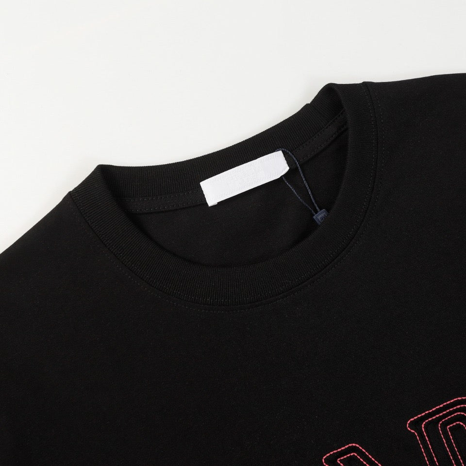 PRADA 24SS Double Appliqué Embroidered Cotton T-Shirt | S–XL