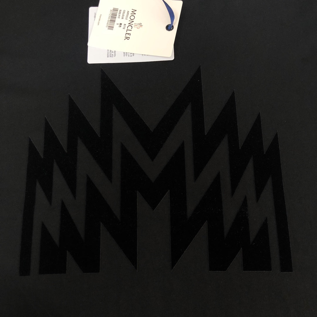 MONCLER Pure Cotton T-Shirt – 260g Custom Fabric – Velvet “M” Logo – Sizes S–XL