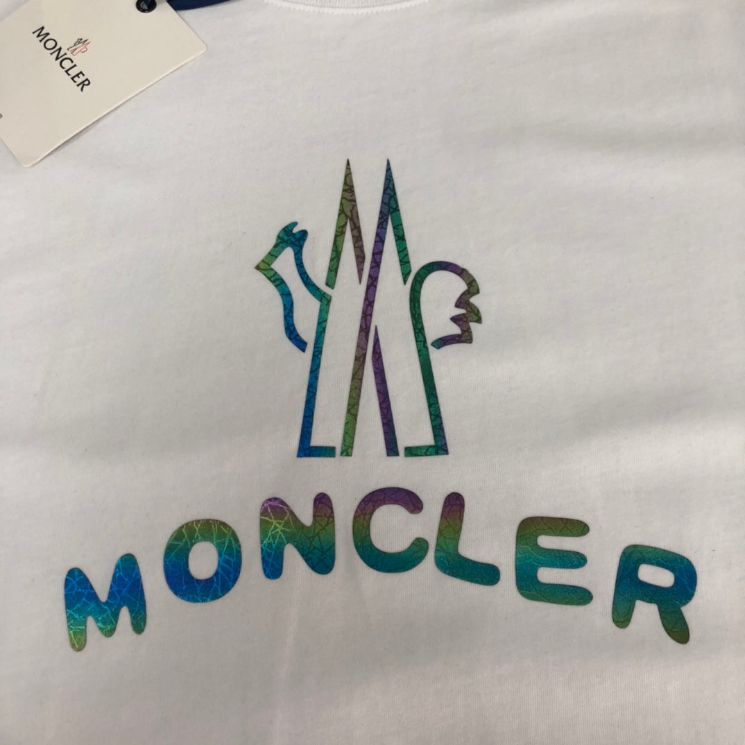 MONCLER Pure Cotton T-Shirt – 260g Custom Fabric – Printed Logo Design – Sizes S–XL