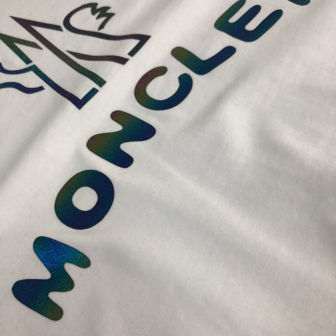 MONCLER Pure Cotton T-Shirt – 260g Custom Fabric – Printed Logo Design – Sizes S–XL