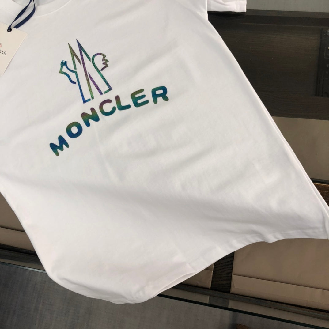 MONCLER Pure Cotton T-Shirt – 260g Custom Fabric – Printed Logo Design – Sizes S–XL