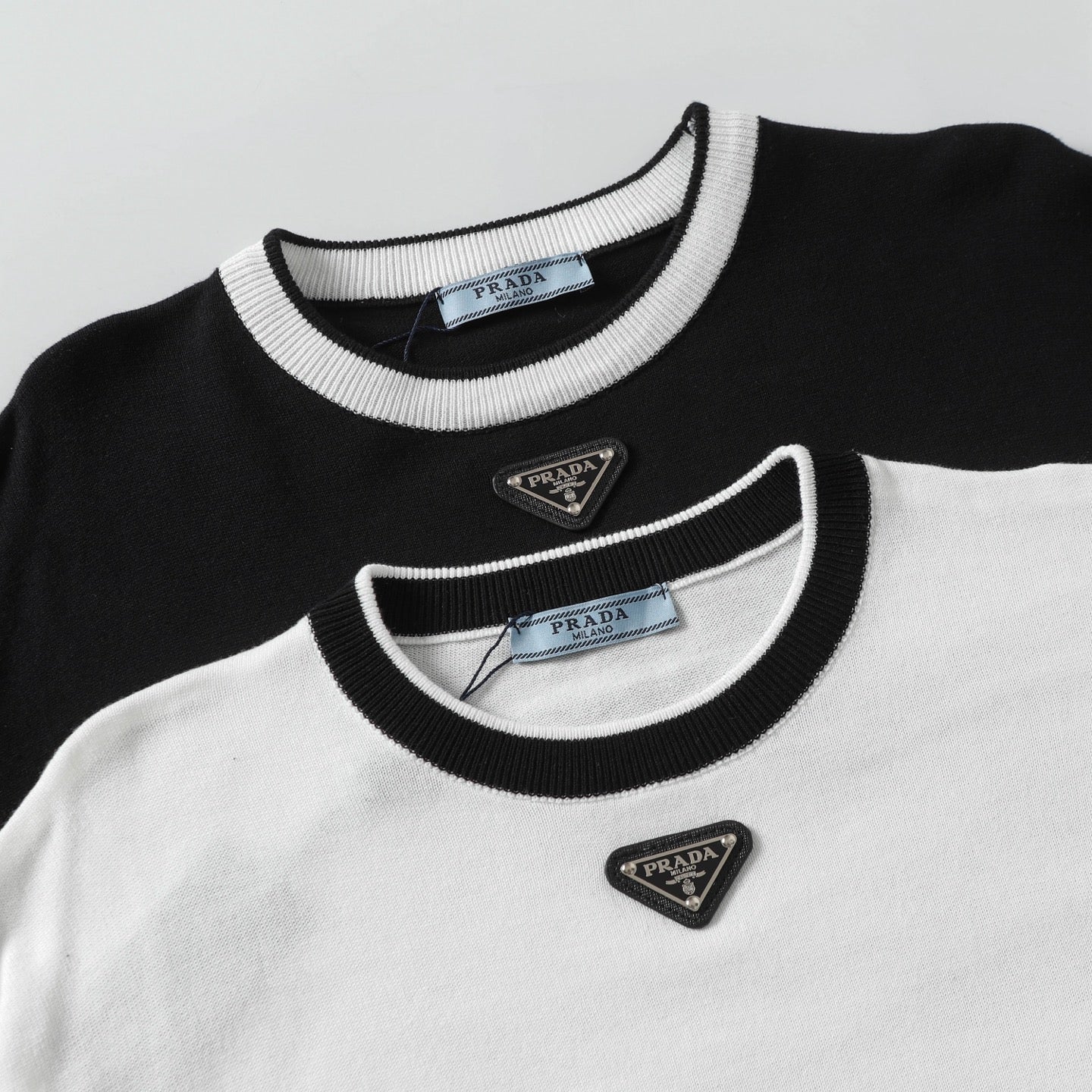 PRADA Knitted Crewneck Cotton T-Shirt | XS–L