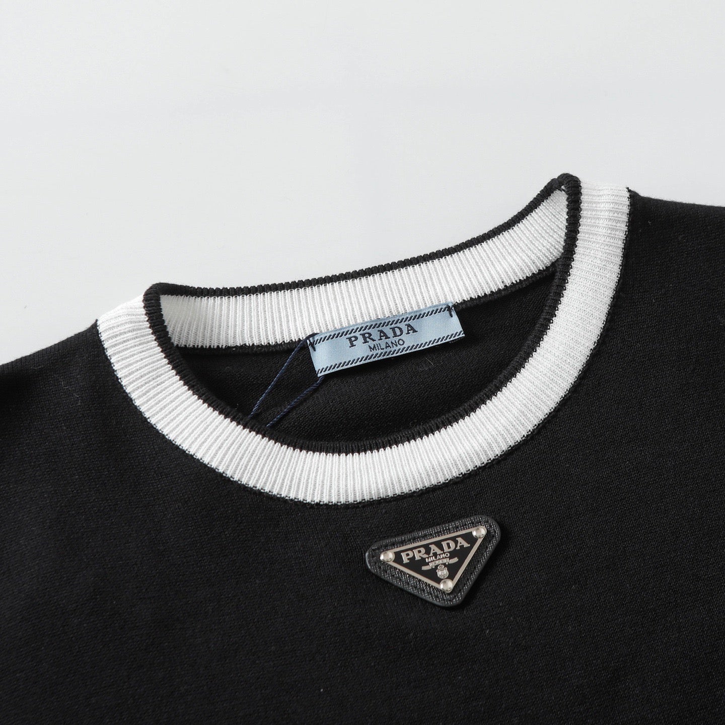 PRADA Knitted Crewneck Cotton T-Shirt | XS–L