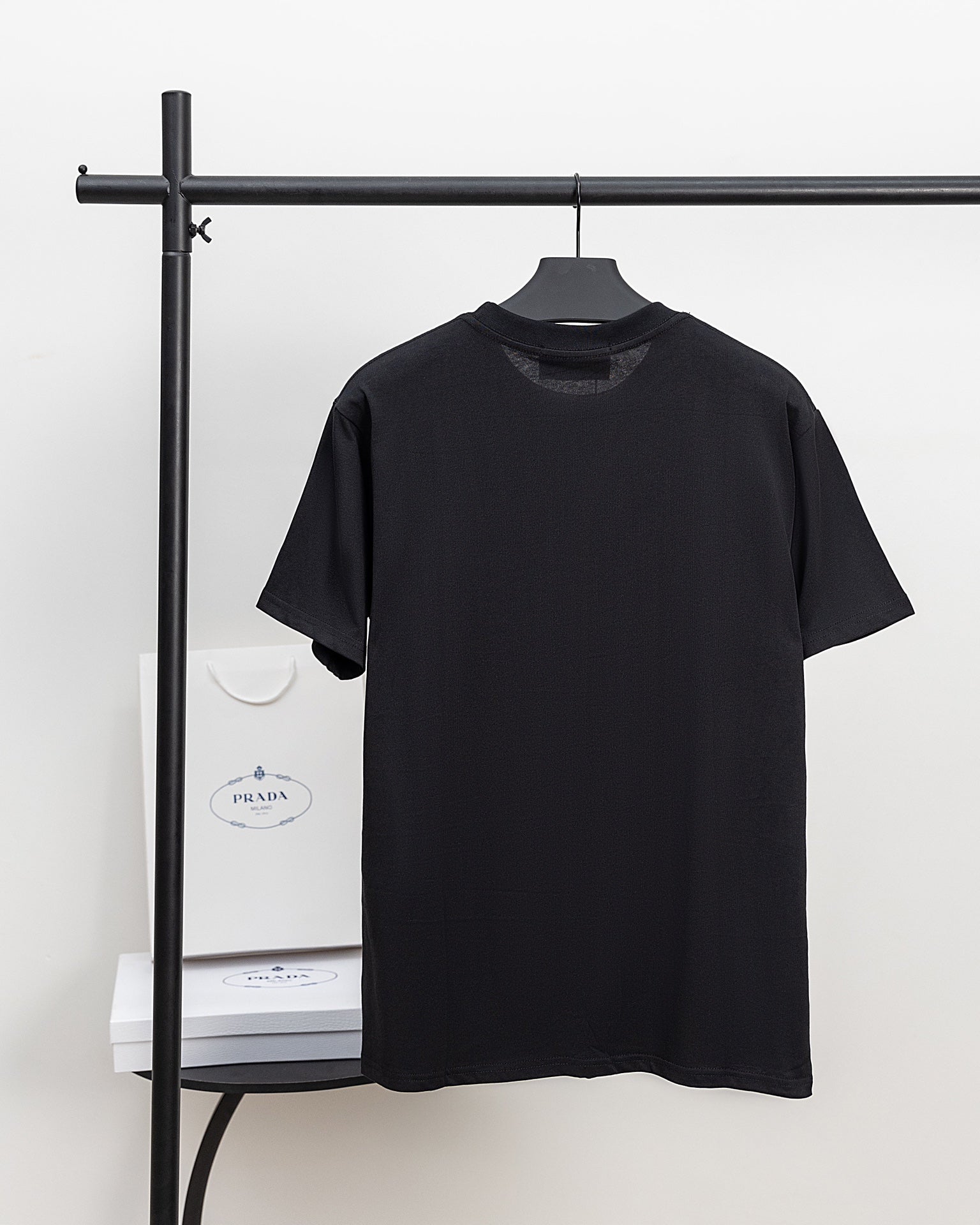 PRADA 2024SS Letter Logo 3D Embroidery T-Shirt | XS–L