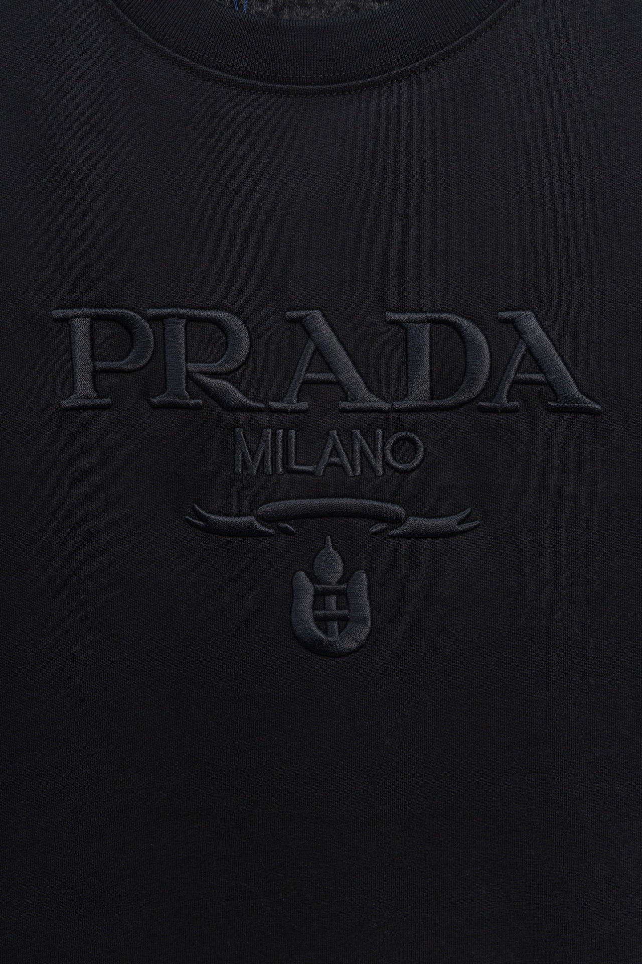 PRADA 2024SS Letter Logo 3D Embroidery T-Shirt | XS–L