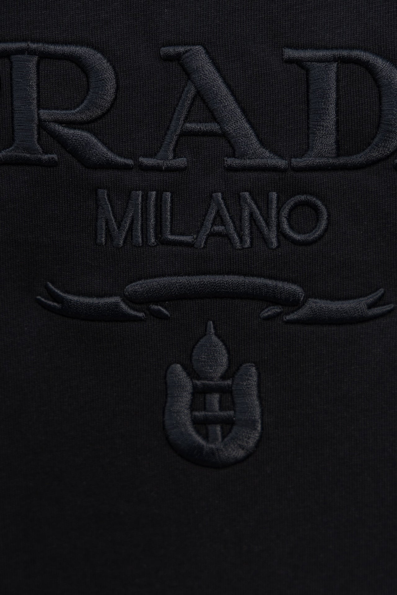 PRADA 2024SS Letter Logo 3D Embroidery T-Shirt | XS–L