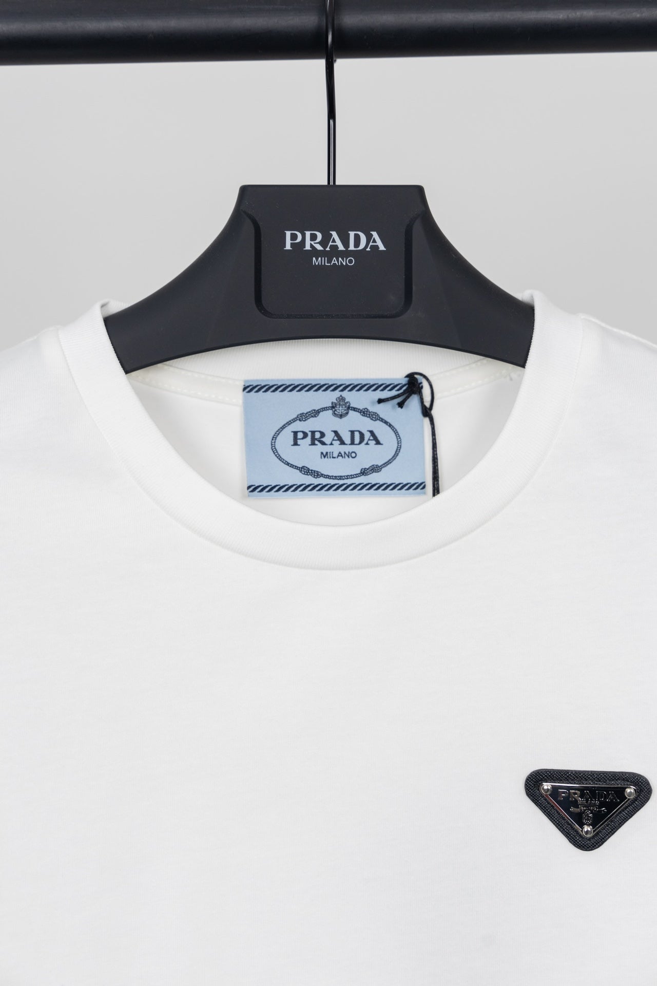 PRADA Classic Triangle Metal Logo T-Shirt | XS–L