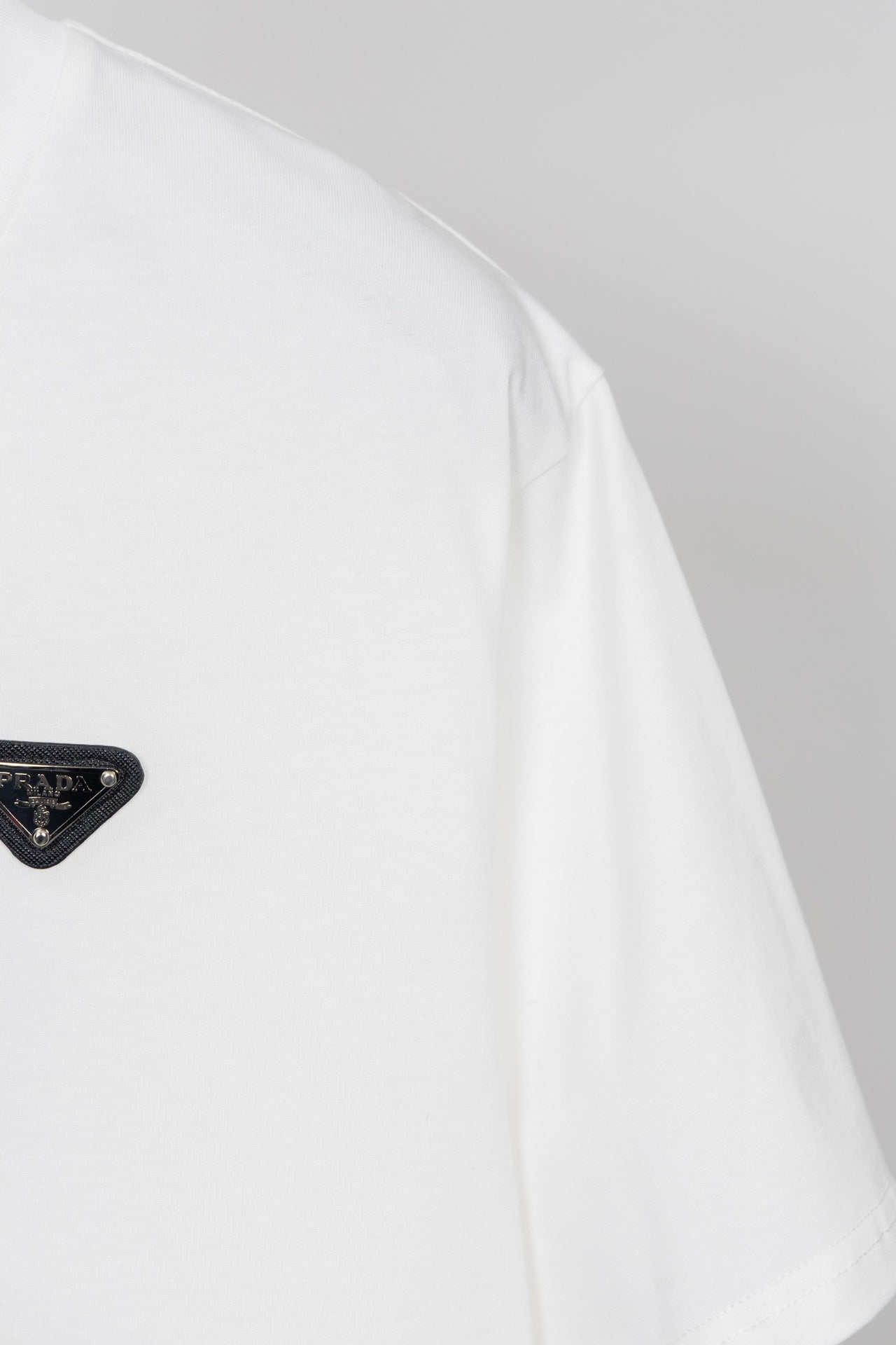 PRADA Classic Triangle Metal Logo T-Shirt | XS–L