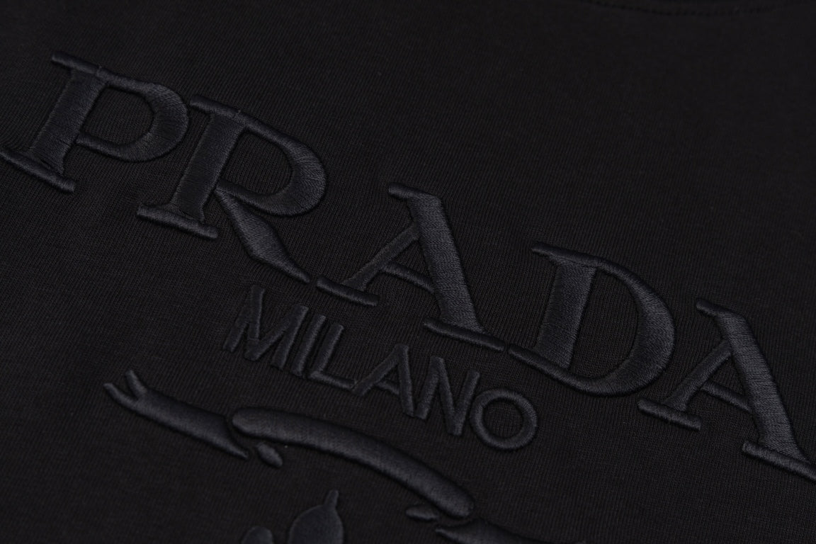 PRADA 2024 SS Embroidered Logo T-Shirt | XS–L