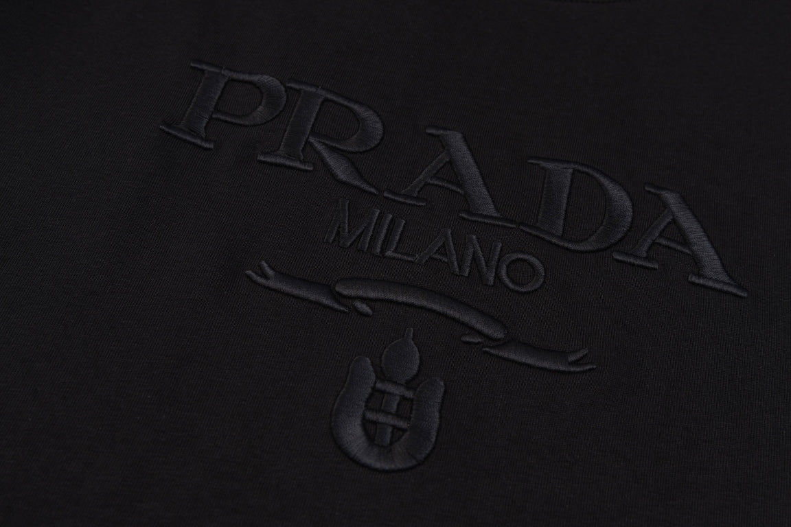 PRADA 2024 SS Embroidered Logo T-Shirt | XS–L