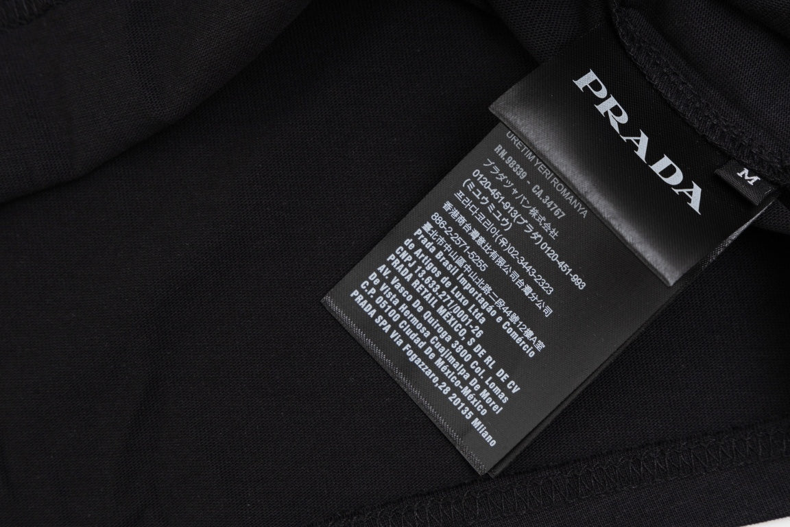 PRADA 2024 SS Embroidered Logo T-Shirt | XS–L