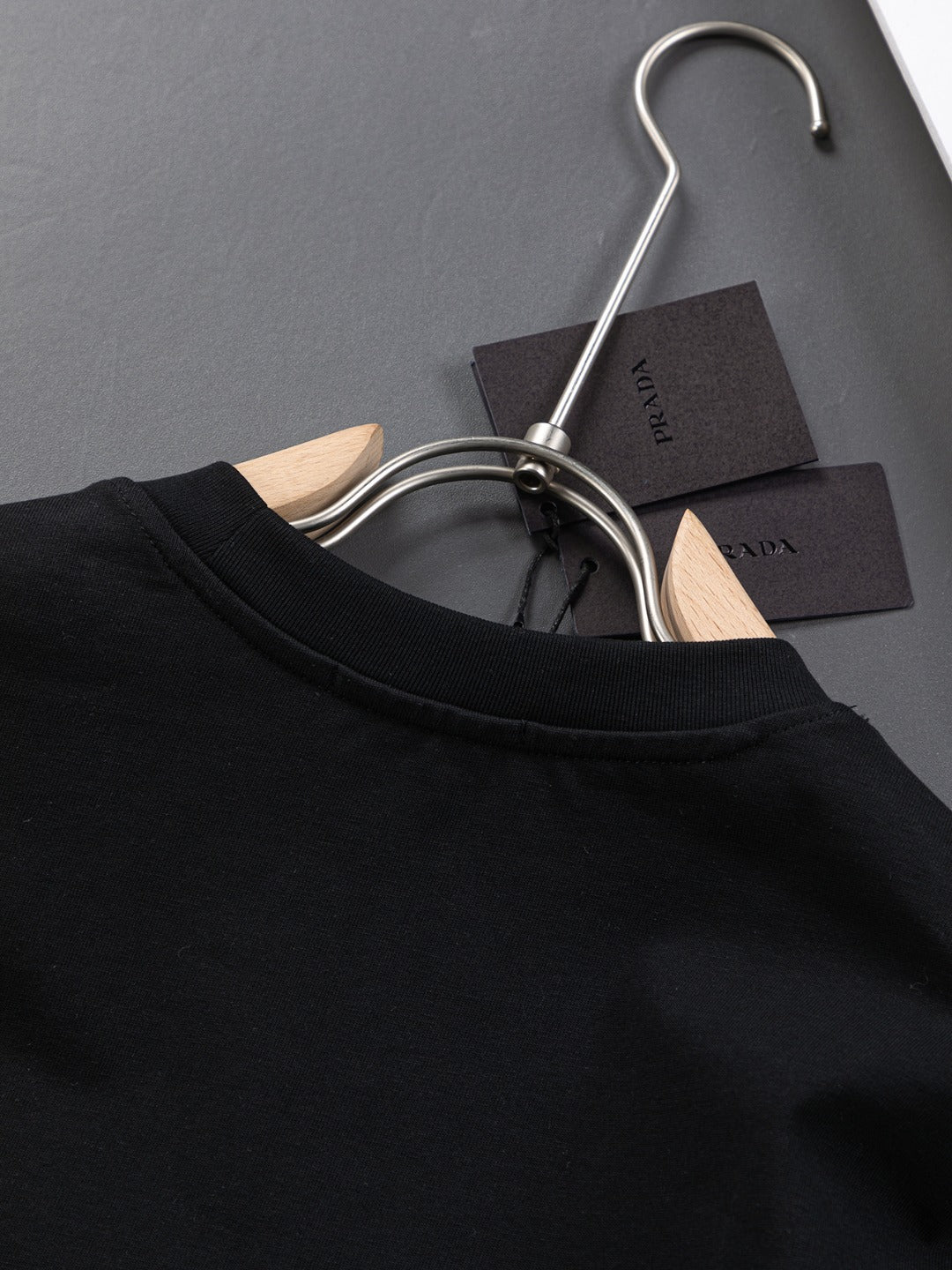 PRADA 25SS Oversized Embroidered Logo T-Shirt with Metal Triangle Badge | S–XL