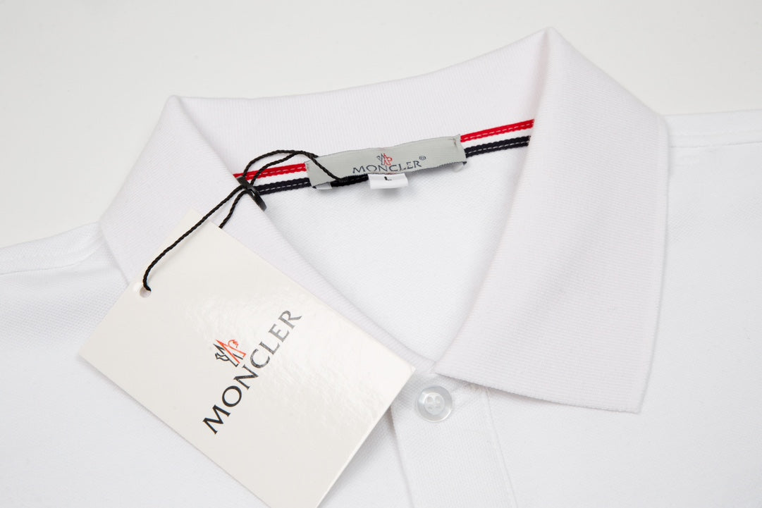 MONCLER Polo Shirt – Premium Piqué Cotton – Summer New Collection – White – Sizes M–3XL