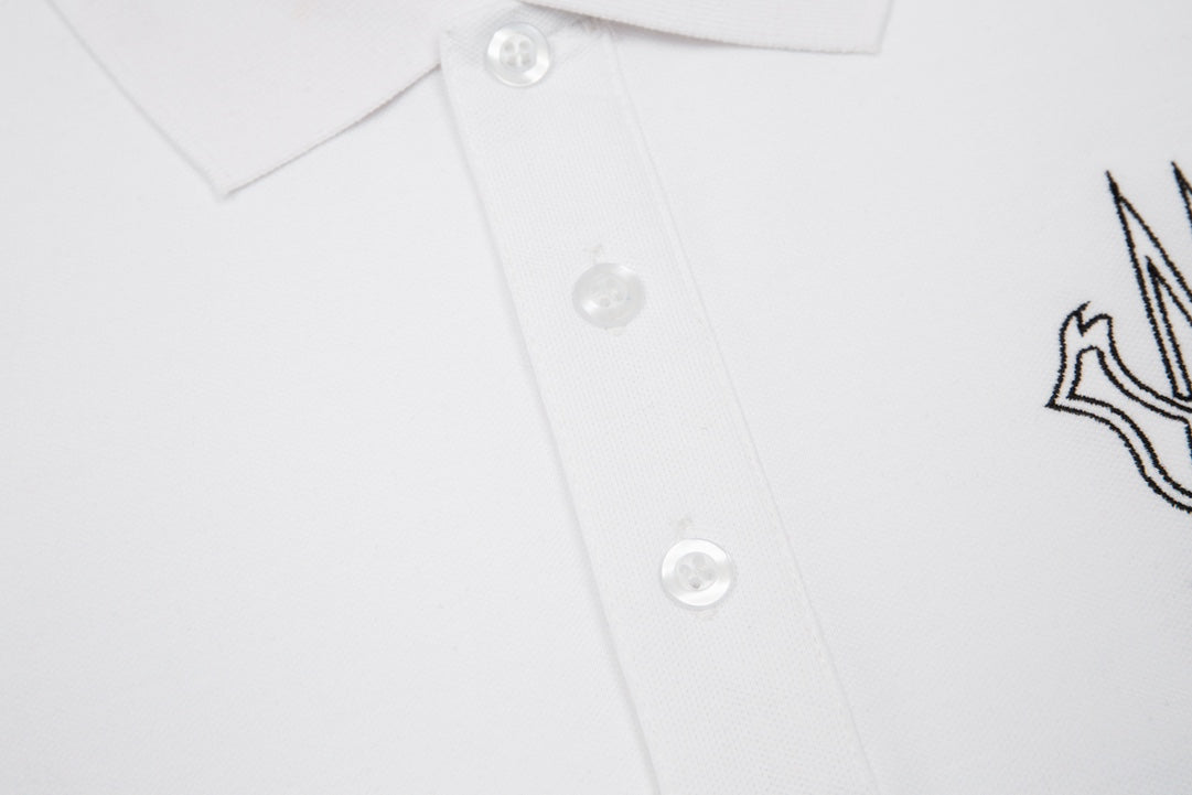 MONCLER Polo Shirt – Premium Piqué Cotton – Summer New Collection – White – Sizes M–3XL