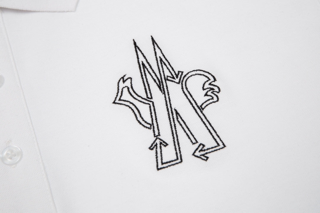 MONCLER Polo Shirt – Premium Piqué Cotton – Summer New Collection – White – Sizes M–3XL
