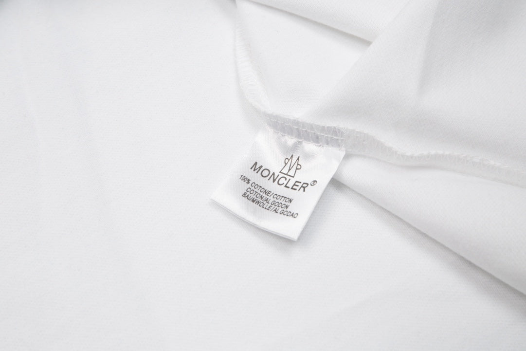 MONCLER Polo Shirt – Premium Piqué Cotton – Summer New Collection – White – Sizes M–3XL