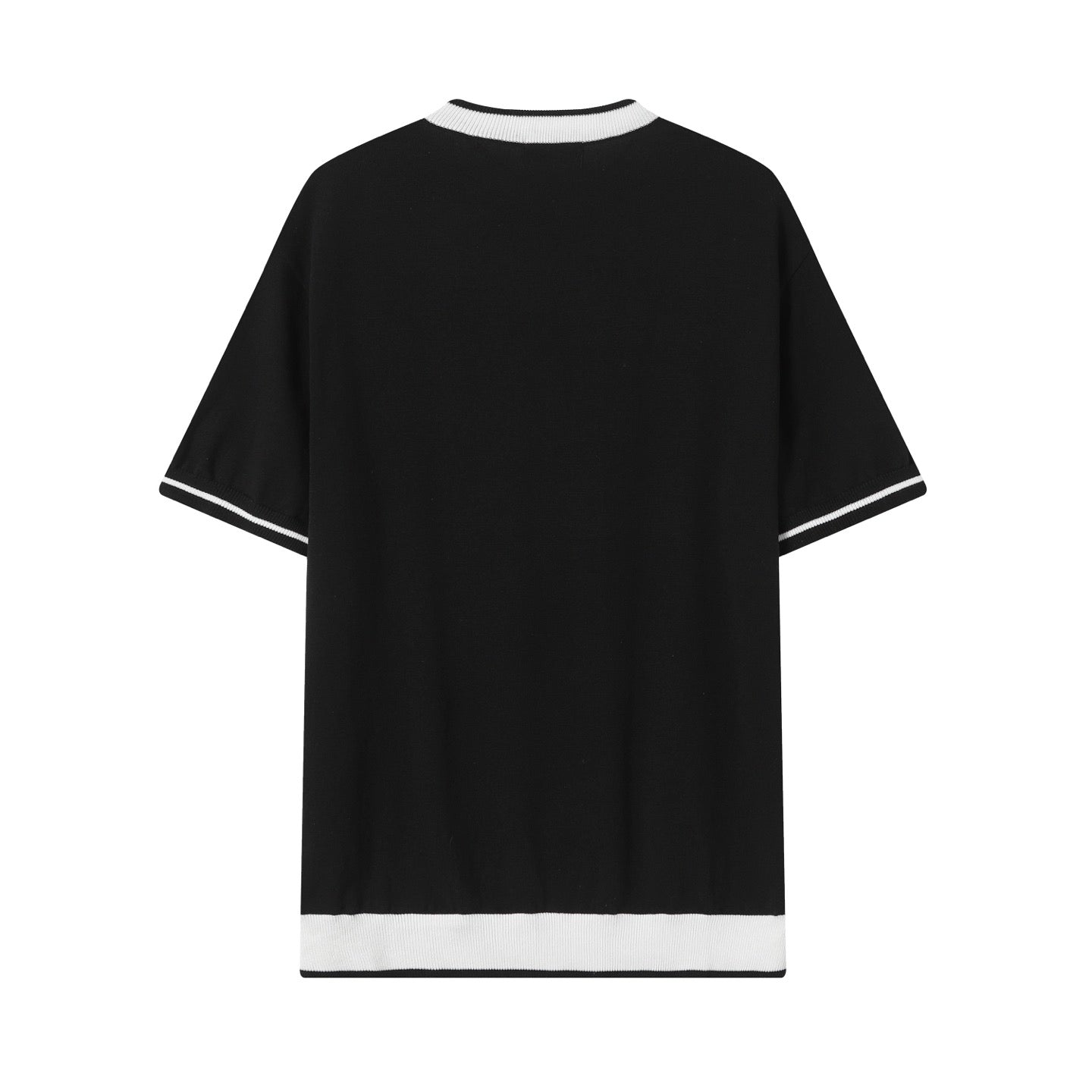 PRADA Knit Crewneck T-Shirt with Signature Metal Triangle Logo | XS–L