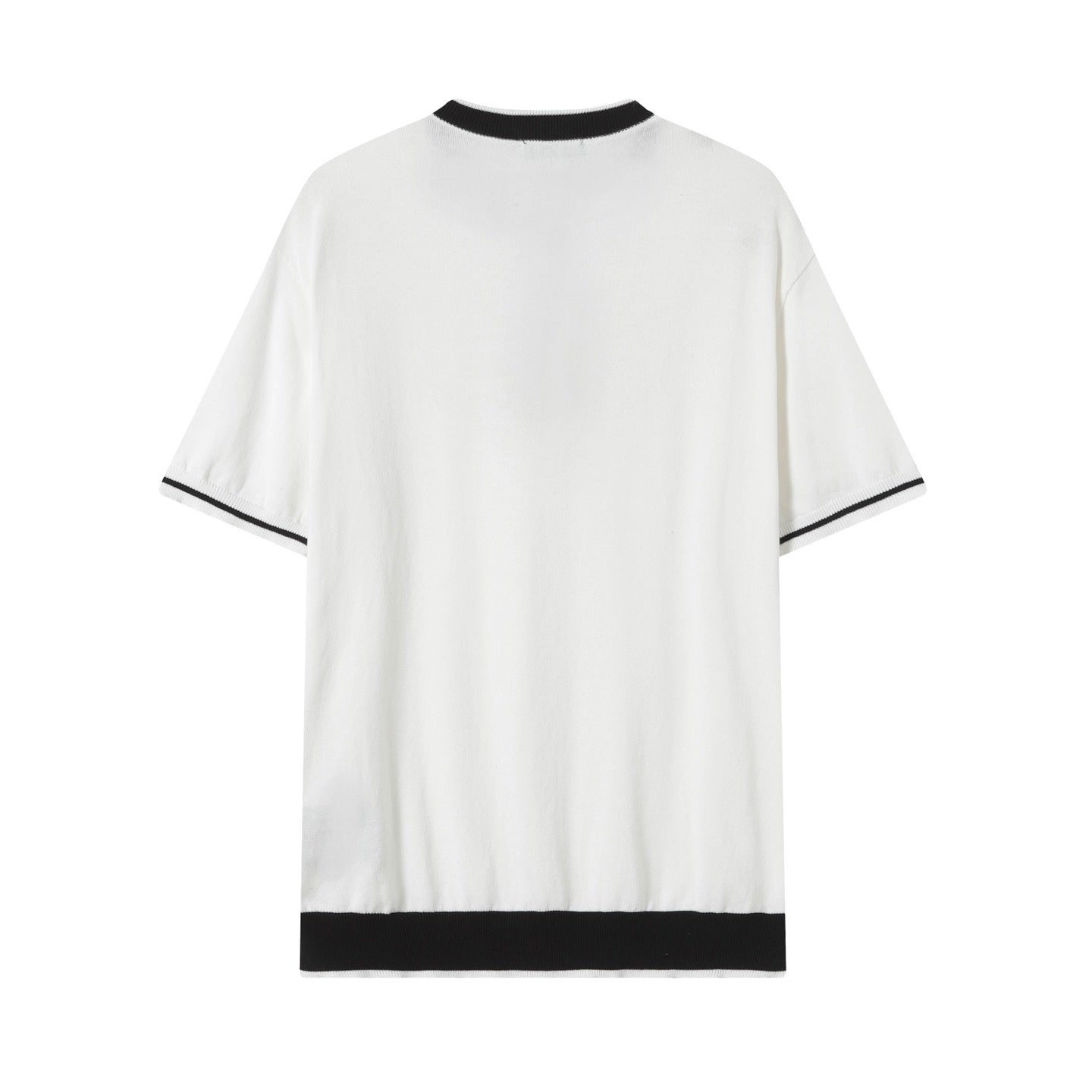 PRADA Knit Crewneck T-Shirt with Signature Metal Triangle Logo | XS–L