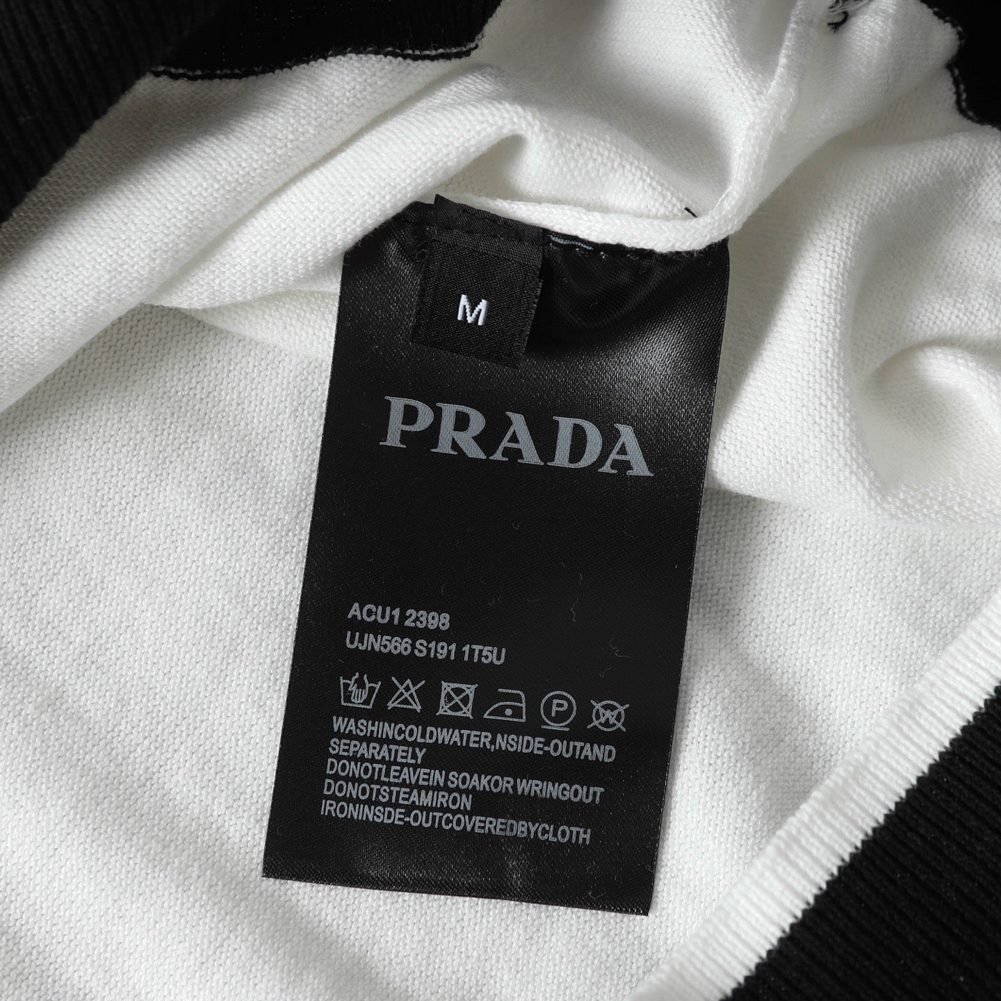 PRADA Knit Crewneck T-Shirt with Signature Metal Triangle Logo | XS–L
