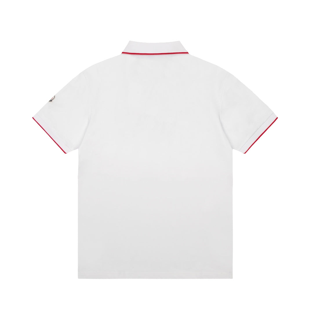 MONCLER Polo Shirt – Premium Piqué Cotton – Summer New Collection – White – Sizes M–3XL