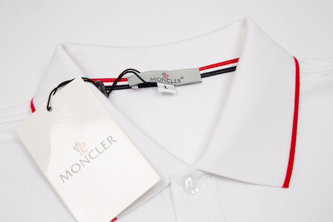 MONCLER Polo Shirt – Premium Piqué Cotton – Summer New Collection – White – Sizes M–3XL