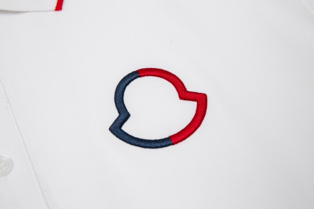 MONCLER Polo Shirt – Premium Piqué Cotton – Summer New Collection – White – Sizes M–3XL