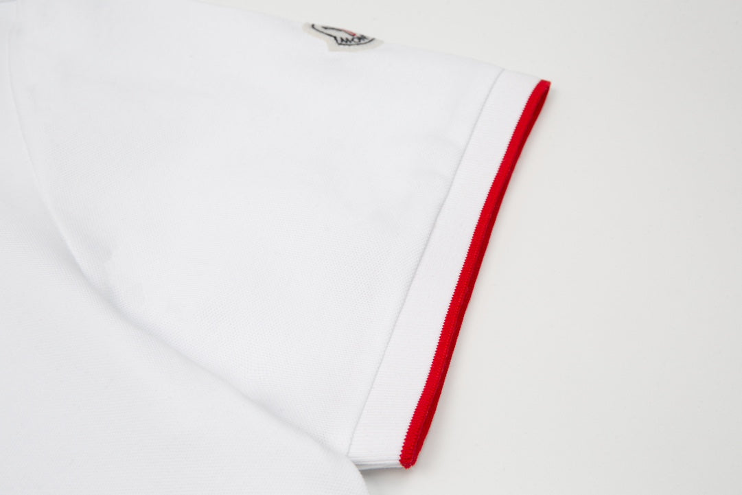 MONCLER Polo Shirt – Premium Piqué Cotton – Summer New Collection – White – Sizes M–3XL