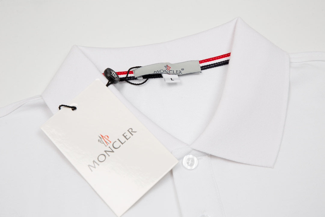 MONCLER Polo Shirt – Premium Piqué Cotton – Summer New Collection – White – Sizes M–3XL