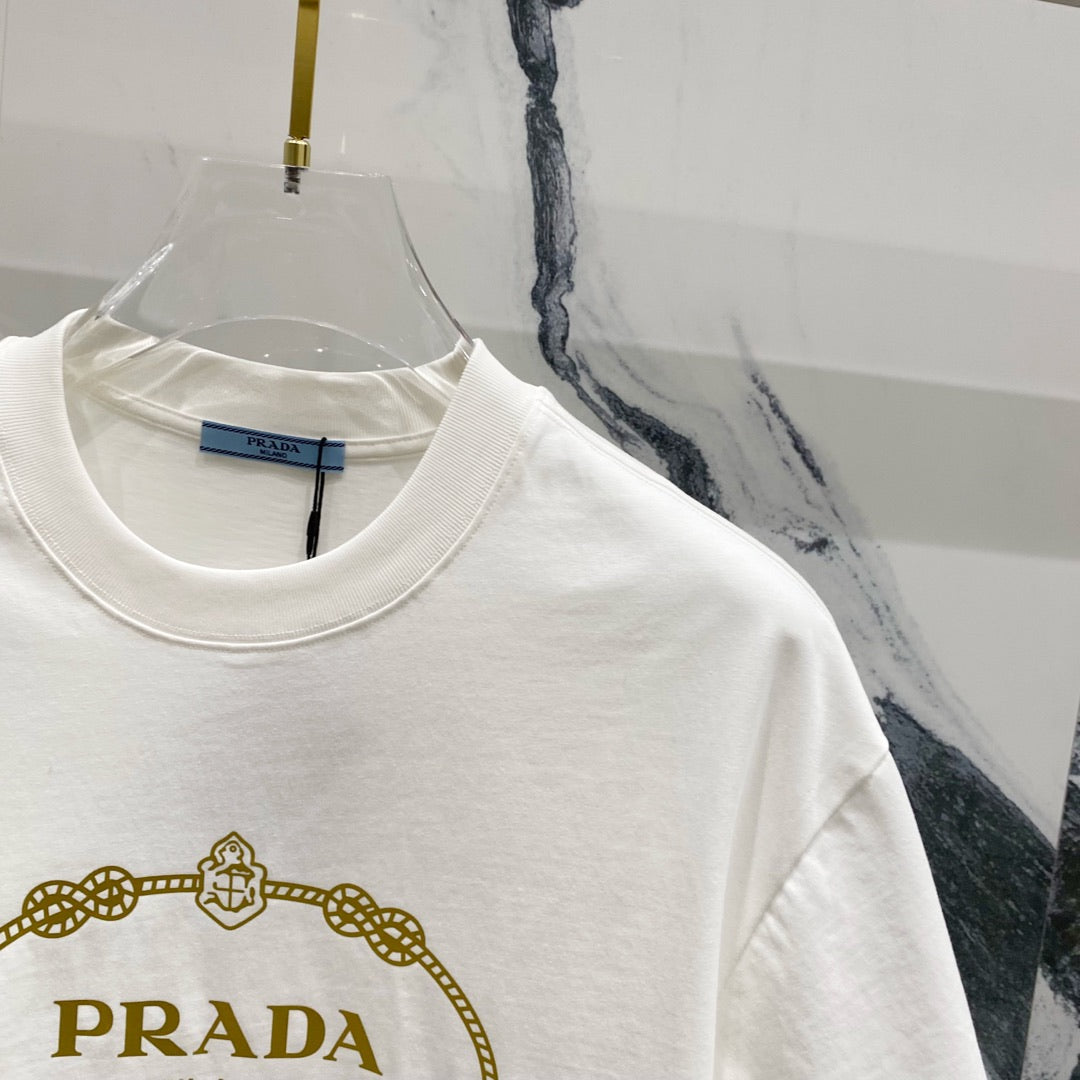 PRADA 320g Crown Logo Print Cotton T-Shirt | S–XL