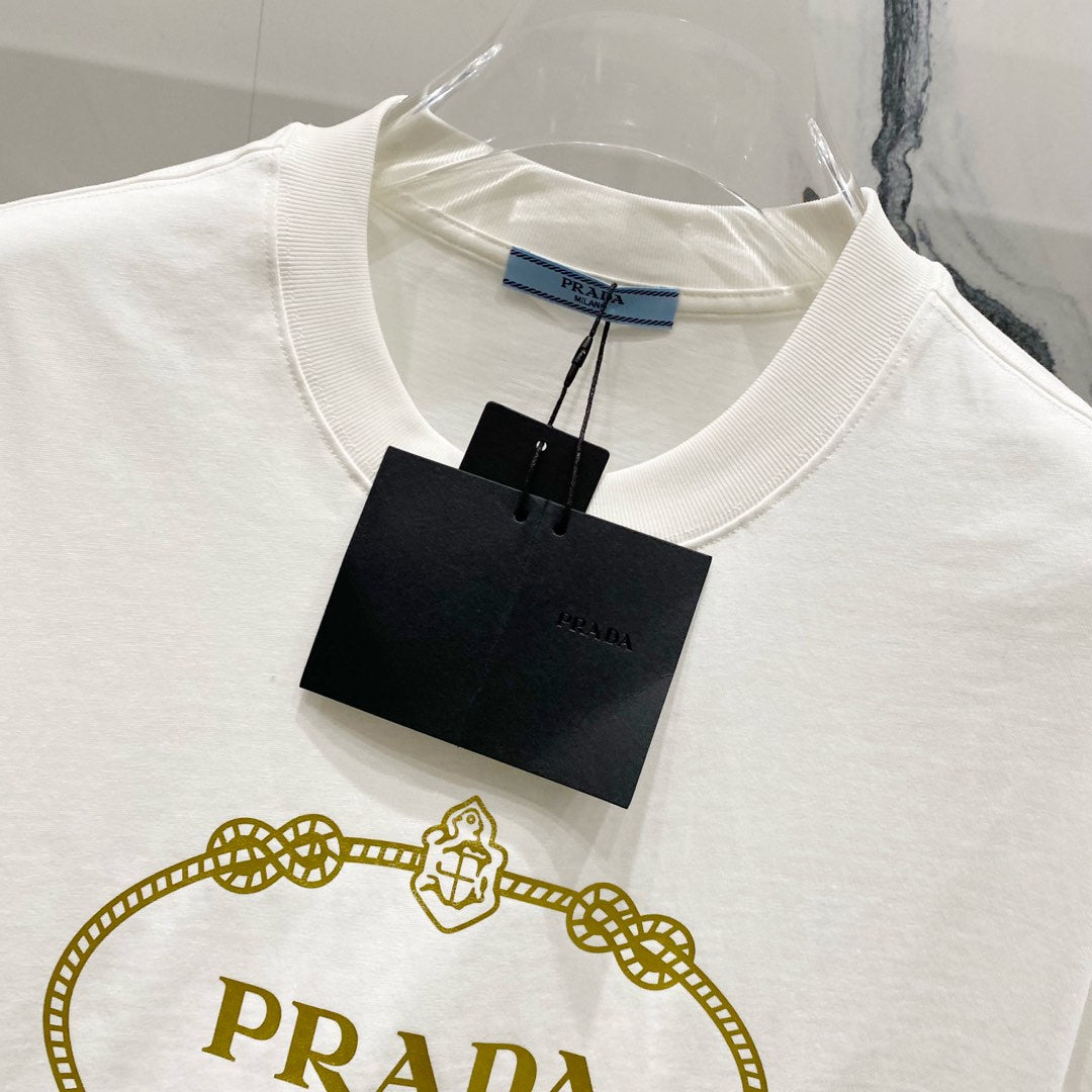 PRADA 320g Crown Logo Print Cotton T-Shirt | S–XL