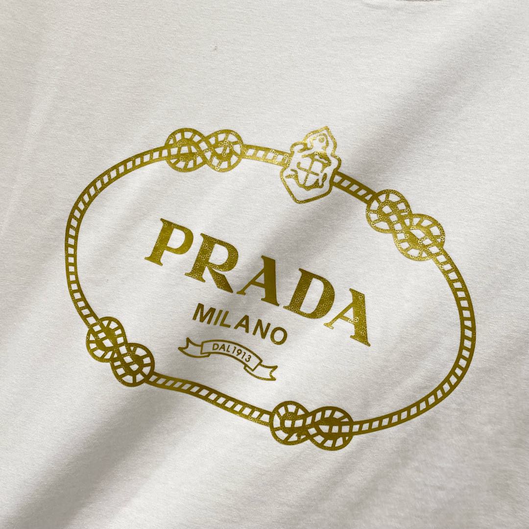 PRADA 320g Crown Logo Print Cotton T-Shirt | S–XL